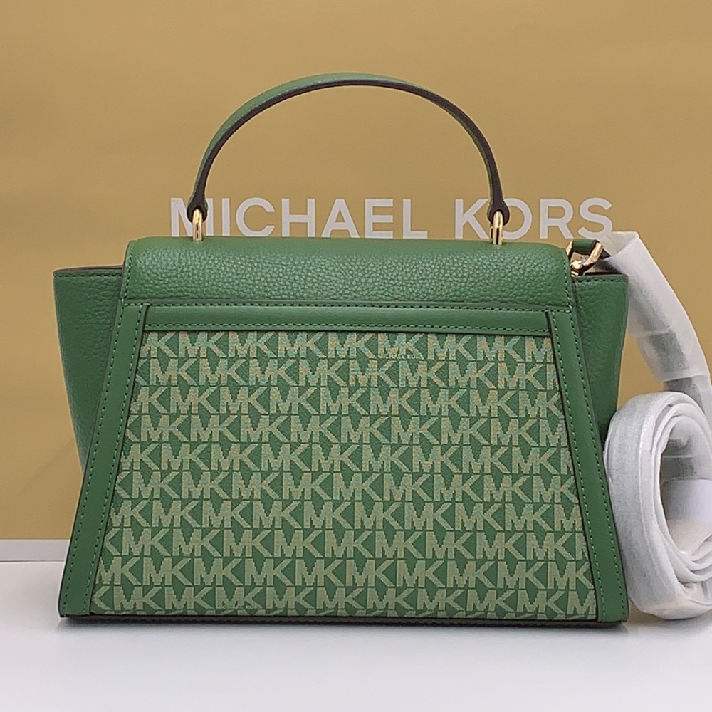 MICHAEL KORS
Whitney Medium Flap Top Handle Satchel Fern Green signature color - Picture 4 of 14